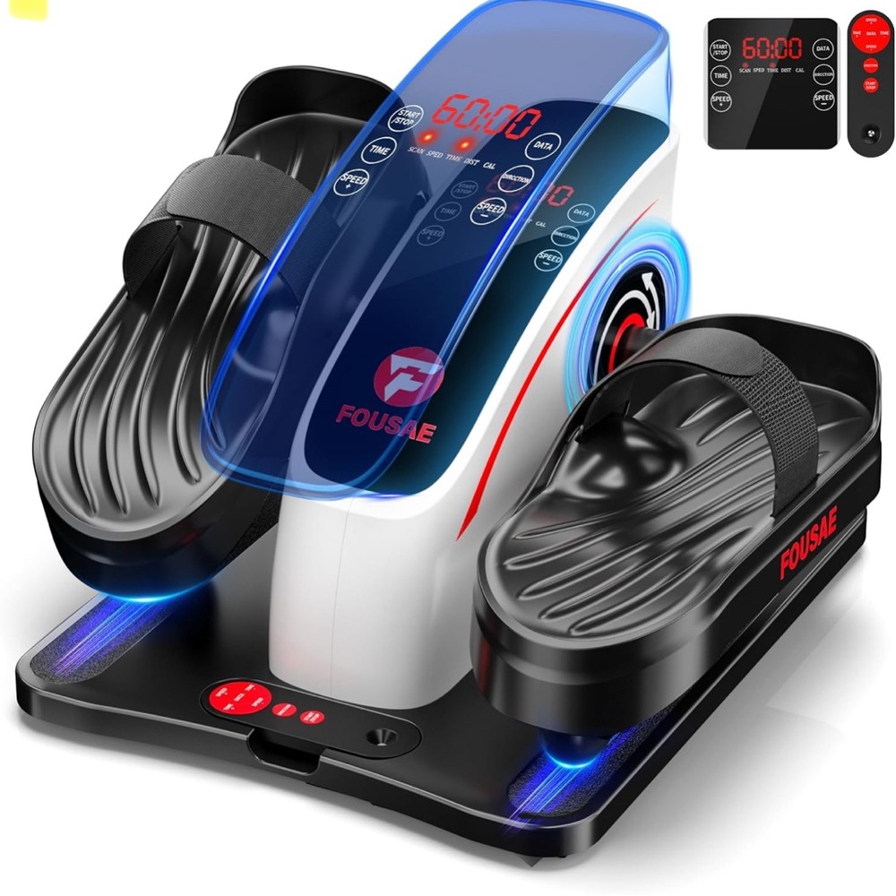 Fousae Black and Blue Electronic under desk elliptical foot machine